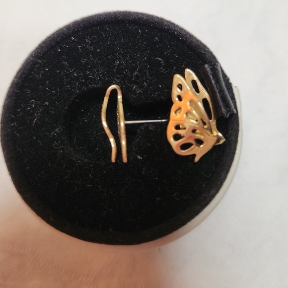 Vintage gold butterfly earrings - Picture 5 of 9